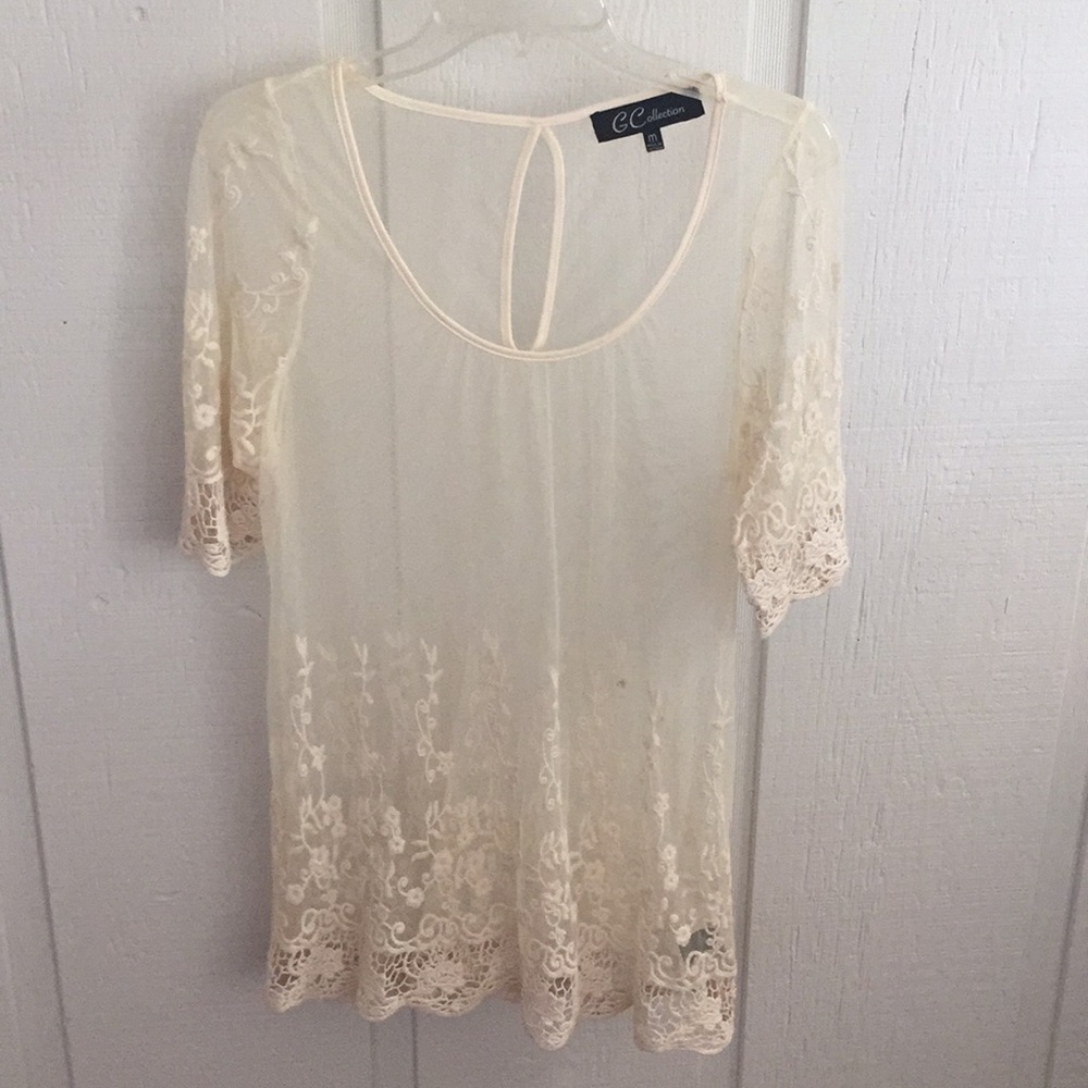 G Collection Sheer Lace Top